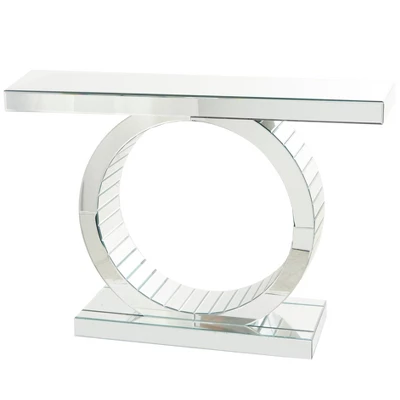 Glam Glass Console Table Silver - Olivia & May 1 Glam Glass Console Table Silver - Olivia & May