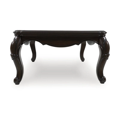 Signature Design By Ashley Maylee Coffee Table With Dark Brown Finish And Cabriole Legs 4 Signature Design By Ashley Maylee Coffee Table With Dark Brown Finish And Cabriole Legs - Image 4