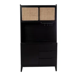 Groveholme Tall Buffet Cabinet With Storage Black/Natural - Aiden Lane 11 Groveholme Tall Buffet Cabinet With Storage Black/Natural - Aiden Lane -Baxton Studio Sale Shop GUEST b64667cc b3bd 42b0 a794 cbfb3674d195