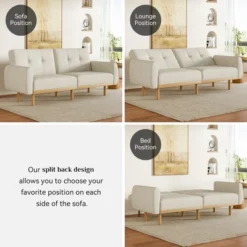 Dyonery Futon Sofa Bed, Convertible Extra Large Size Sleeper Sofa With Adjustable Backrest, Mid Century Modern Loveseat Couch 12 Dyonery Futon Sofa Bed, Convertible Extra Large Size Sleeper Sofa With Adjustable Backrest, Mid Century Modern Loveseat Couch -Baxton Studio Sale Shop GUEST b65a51a1 dd8b 4ef7 b984 76019f1340e4