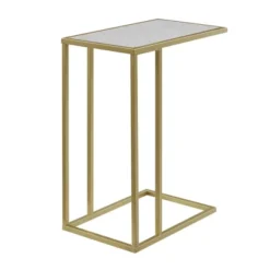 23" Modern Rectangle Two-Tone C Side Table With Metal Base - Saracina Home -Baxton Studio Sale Shop GUEST b65b9434 3351 4d65 bc48 b2c7d25596f8