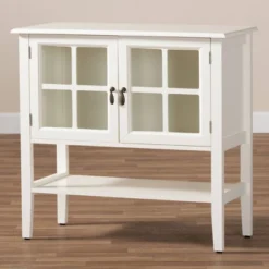 Chauncey Wood And Glass 2 Door Kitchen Cabinet White - Baxton Studio -Baxton Studio Sale Shop GUEST b65cefb7 9ecb 4111 a504 4f120ba06ebb