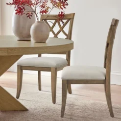 Wooden Dining Chairs Set Of 2,Retro Kitchen Dining Room Chairs With Curved Back,Upholstered Dining Chairs With Wooden Frame-Maison Boucle -Baxton Studio Sale Shop GUEST b6a79b79 6b03 4e2c b2e4 e09427356533