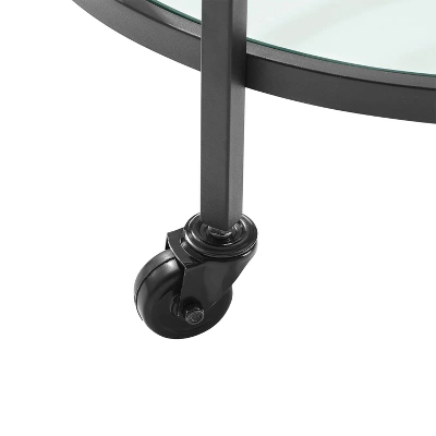 Bailey Round Bar Cart Matte Black - Crosley 7 Bailey Round Bar Cart Matte Black - Crosley - Image 7