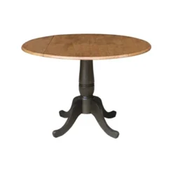 5pc 42" Round Dual Drop Leaf Dining Table With 4 Splat Back Chairs Hickory/Washed Coal - International Concepts 14 5pc 42" Round Dual Drop Leaf Dining Table With 4 Splat Back Chairs Hickory/Washed Coal - International Concepts -Baxton Studio Sale Shop GUEST b78544a1 4753 4deb a631 c588275b88ed 1