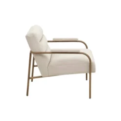 Abbot Upholstered Open Arm Metal Leg Accent Chair Beige - Madison Park -Baxton Studio Sale Shop GUEST b8668b28 4aae 4a88 b86b bb0aec0fc6c6