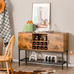 Costway Industrial Kitchen Buffet Sideboard 2-Door Console Table W/Open Shelf Wine Rack 12 Costway Industrial Kitchen Buffet Sideboard 2-Door Console Table W/Open Shelf Wine Rack -Baxton Studio Sale Shop GUEST b890ad15 6dc2 46a9 a4de 610280124e74