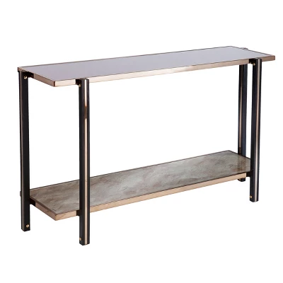 Carswaf Console Table With Mirrored Top Champagne - Aiden Lane 1 Carswaf Console Table With Mirrored Top Champagne - Aiden Lane