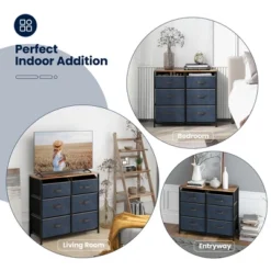 Costway 6-Drawer Dresser Organizer Closet Storage Cabinet With Foldable Fabric Drawer -Baxton Studio Sale Shop GUEST b90cc758 cb54 42e4 9907 e36bc03bb388