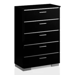 3pc Shorehaven Contemporary Nightstand And Chest California King Bedroom Set Black/Chrome - MiBasics -Baxton Studio Sale Shop GUEST b90e47d7 d53d 4e82 8cf3 1605c33de7ec