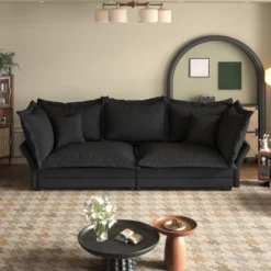 90.55" Modern Sofa Couch, Comfy Upholstered Deep Seat Sofa With Pillows, Convertible Loveseat For Living Room Bedroom Apartment Office 17 90.55" Modern Sofa Couch, Comfy Upholstered Deep Seat Sofa With Pillows, Convertible Loveseat For Living Room Bedroom Apartment Office -Baxton Studio Sale Shop GUEST b98cf28b ffc7 4133 84c0 4627571b9196