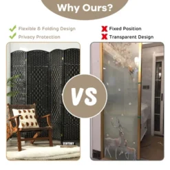 Costway 6-Panel Room Divider 6Ft Weave Fiber Folding Privacy Screen BrownBlack -Baxton Studio Sale Shop GUEST b998c034 b7aa 416f 91c7 1442ddbbf6ed