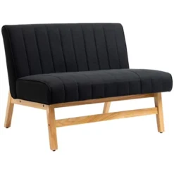 HOMCOM 42" Small Loveseat Sofa Couch For Bedroom, Living Room Furniture, Space-Saving 2 Seater Couch, Modern Couch Loveseat Upholstered -Baxton Studio Sale Shop GUEST b9daec8f 2efa 460e a1f3 cf3448074c86