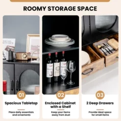 Costway Kitchen Storage Cabinet Freestanding Buffet Sideboard W/ 2 Glass Doors & Drawers 16 Costway Kitchen Storage Cabinet Freestanding Buffet Sideboard W/ 2 Glass Doors & Drawers -Baxton Studio Sale Shop GUEST b9efec68 b975 4ef1 a739 a4bc52205531