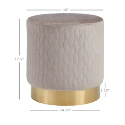 Camber Round Upholstered Ottoman - Linon -Baxton Studio Sale Shop GUEST b9f6cea8 672a 4d5f b4f8 e5eff7efa4c1