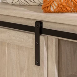 48" Transitional Sliding Door Wood And Metal Bench - Saracina Home -Baxton Studio Sale Shop GUEST ba041560 e031 46cb 870b 53364735fde1