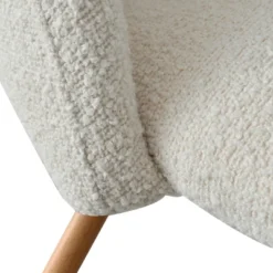 Edwin Boucle Dining Chair Set Of 6,Modern Kitchen Dining Room Chairs With Curved Round Backrest,Boucle Chairs With Oak Metal Legs -Maison Boucle -Baxton Studio Sale Shop GUEST ba1957a4 1f81 49c0 9fa5 d43b448399d2