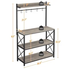 Yaheetech 4-Tier Kitchen Storage Rack With 5 S Hooks -Baxton Studio Sale Shop GUEST ba22f636 8c89 4727 9a0b 070234e8abf6
