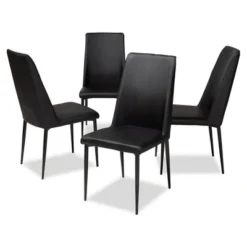 Set Of 4 Chandelle Modern And Contemporary Faux Leather Upholstered Dining Chairs - Baxton Studio -Baxton Studio Sale Shop GUEST ba415cca aa00 4311 ae15 ffec7d742227