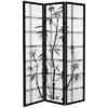 Oriental Furniture 6' Tall Canvas Bamboo Tree Room Divider 3 Panels Black