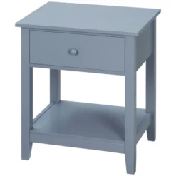 HOMCOM Modern Style Nightstand, Side Table With Drawer And Storage Shelf For Bedroom, Or Living Room, Gray 9 HOMCOM Modern Style Nightstand, Side Table With Drawer And Storage Shelf For Bedroom, Or Living Room, Gray -Baxton Studio Sale Shop GUEST ba620ca8 9c3d 4926 89a9 ab2c22051f98