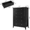 Acekool 5-Drawer Wood Dresser, Modern Minimalist Chest With Metal Handles, Storage Organizer For Bedroom, Living Room, Closet, Hallway