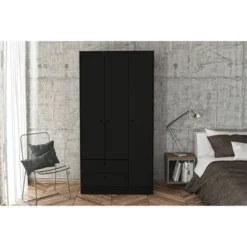 Denmark 3 Door And 2 Drawer Wardrobe - Chique -Baxton Studio Sale Shop GUEST ba9cff78 9259 4b71 a30d 2e798c7f5709