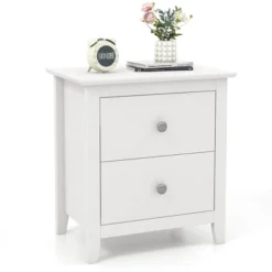 Tangkula Modern Nightstand With Storage 2 Drawers & Support Legs For Bedroom White 17 Tangkula Modern Nightstand With Storage 2 Drawers & Support Legs For Bedroom White -Baxton Studio Sale Shop GUEST babde61e 10a7 49b4 bc94 9343ea07980f