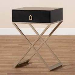 1 Drawer Patricia Brass Tone Metal Nightstand - Baxton Studio -Baxton Studio Sale Shop GUEST baccd7f5 eedb 4f45 833a c550ec0ff396