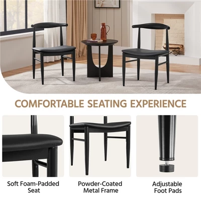 Yaheetech Set Of 2 Modern Dining Chairs Armless Chairs With Metal Legs 3 Yaheetech Set Of 2 Modern Dining Chairs Armless Chairs With Metal Legs - Image 3