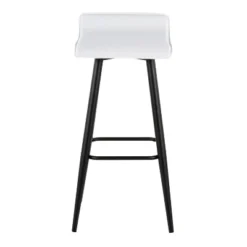 Set Of 2 Ale Faux Leather/Steel Barstools Black/White - LumiSource -Baxton Studio Sale Shop GUEST bb2e1e0a 7b90 40df 90a7 241e402fc9a7