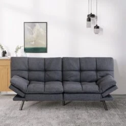 Dyonery 71 In Convertible Faux Leather Sofa Couch,Memory Foam Futon Couch Bed,Small Splitback Modern Loveseat Sleeper Sofa Bed For Living Room -Baxton Studio Sale Shop GUEST bb402510 a77b 4853 ac27 1690b99f976a