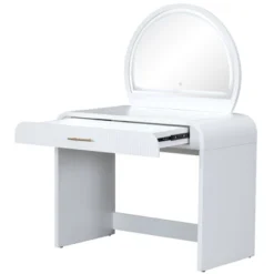 40"W Dressing Table Vanity Table Makeup Table With Touch Screen Lighted Mirror And Large Drawe - ModernLuxe 19 40"W Dressing Table Vanity Table Makeup Table With Touch Screen Lighted Mirror And Large Drawe - ModernLuxe -Baxton Studio Sale Shop GUEST bb41d766 e4ca 462d bb13 4422478c117c