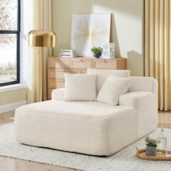 Sapphtopaz 50" Lazy Sofa Lounge Chair 2 Seater Sleeper Sofa With Sponge Filling Soft Comfy Sofa Bed Boneless Couches For Living Room,Bedroom -Baxton Studio Sale Shop GUEST bb7b261c dcf6 4479 8397 6fb85ba2cf31