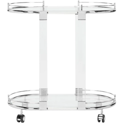 Lennon Acrylic Bar Trolley - Chrome - Safavieh 7 Lennon Acrylic Bar Trolley - Chrome - Safavieh - Image 7