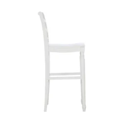 Bristol Barstool White - Powell Company -Baxton Studio Sale Shop GUEST bbcd0cb3 fde7 48cb 8c3f 9f7a67e78f5e