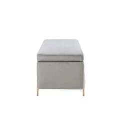 Simple Relax Velvet Storage Bench With Metal Legs In Gray -Baxton Studio Sale Shop GUEST bc4605ac cb8f 4178 bb35 29aa7cae2062