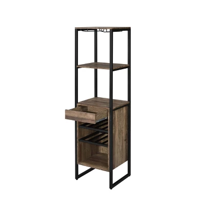 Narik Wine Rack Weathered Oak - Acme Furniture 2 Narik Wine Rack Weathered Oak - Acme Furniture - Image 2