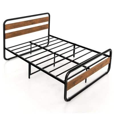 Costway Metal Bed Frame Arc Platform Headboard Footboard Mattress Foundation Black 10 Costway Metal Bed Frame Arc Platform Headboard Footboard Mattress Foundation Black - Image 10