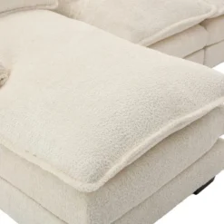 110.63" Modern U-Shaped Sectional Sofa With Pillows, Luxury Chenille Fabric Couch 4W - ModernLuxe -Baxton Studio Sale Shop GUEST bcac3308 27dc 46db 8753 03c975964756