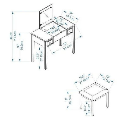 Butterfly Vanity And Stool - Linon 14 Butterfly Vanity And Stool - Linon - Image 14