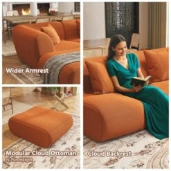 SYFERLORY 116.5" L-Shaped Modular Sectional Sofa 3 Seater Oversized Sectional Sofa For Living Room，Green -Baxton Studio Sale Shop GUEST bd0c46e7 1ae0 4313 ac7e 5af77e5d0494