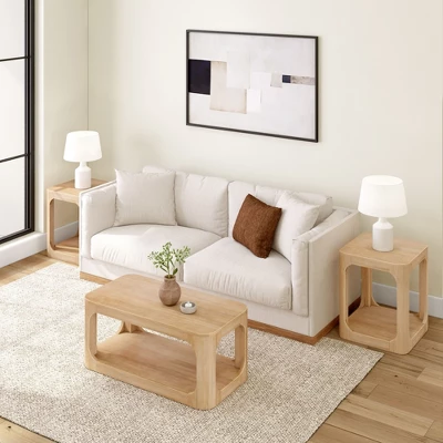 Plank+Beam Solid Wood 40" Modern Rectangular Coffee Table With Storage Shelf 4 Plank+Beam Solid Wood 40" Modern Rectangular Coffee Table With Storage Shelf - Image 4