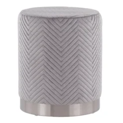 Marla Glam Chevron Ottoman - LumiSource -Baxton Studio Sale Shop GUEST bd369ef7 8560 43e5 b4f0 00fafc208298
