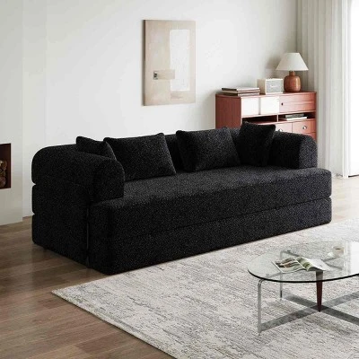 Modern Queen Size Convertible Chenille Sleeper Sofa Bed, Folding Floor Sofa Couch For Living Room, Apartment, Or Bedroom – The Pop Home 2 Modern Queen Size Convertible Chenille Sleeper Sofa Bed, Folding Floor Sofa Couch For Living Room, Apartment, Or Bedroom – The Pop Home - Image 2