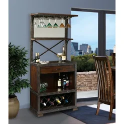 Howard Miller 695138 Howard Miller Red Mountain Wine Cabinet 695138 Rustic Hardwood