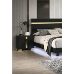 Sapphtopaz Contemporary Nightstand With 2 Drawers Unique Handle Bedside Table With Metal Legs & Acrylic Trim Night Stand For Bedroom,Living Room -Baxton Studio Sale Shop GUEST bdb1e7f4 c2f6 4223 917c fc896e0736d7