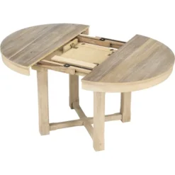 5 PCS Round Extendable Dining Table Set With Butterfly Leaf And 4 Upholstered Dining Armchairs-ModernLuxe 22 5 PCS Round Extendable Dining Table Set With Butterfly Leaf And 4 Upholstered Dining Armchairs-ModernLuxe -Baxton Studio Sale Shop GUEST bddc947b d5ed 4370 8c20 de5630a27779