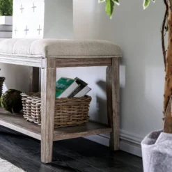 Wixam Tufted Bench Beige/Brown - HOMES: Inside + Out -Baxton Studio Sale Shop GUEST be87a84a e137 42e6 97ed ece849448e88