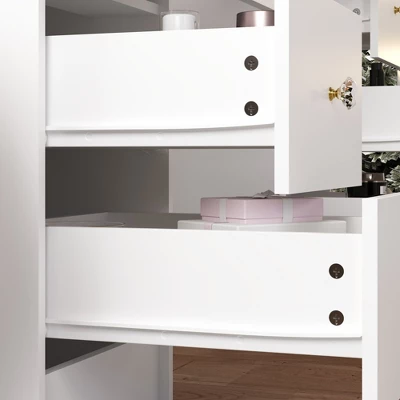 Famapy 43"W Large Vanity Table 9-Drawer Vanity Set With Crystal Pulls And Versatile Mirror Lighting 9 Famapy 43"W Large Vanity Table 9-Drawer Vanity Set With Crystal Pulls And Versatile Mirror Lighting - Image 9